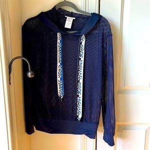 Michael Kors mesh athletic top navy size small